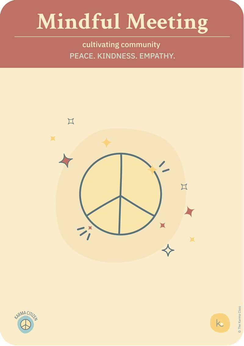 yoga card mindful meeting cultivating community peace kindness and empathy